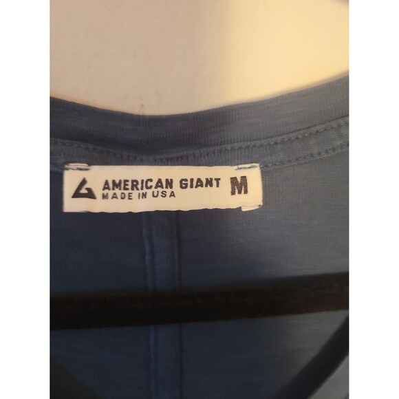 American Giant Teal Slub Cotton Long Sleeve Tee Sz M - Picture 4 of 6